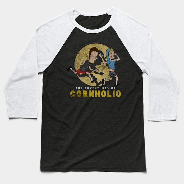 The Adventures of Cornholio Retro Baseball T-Shirt by sabargeh